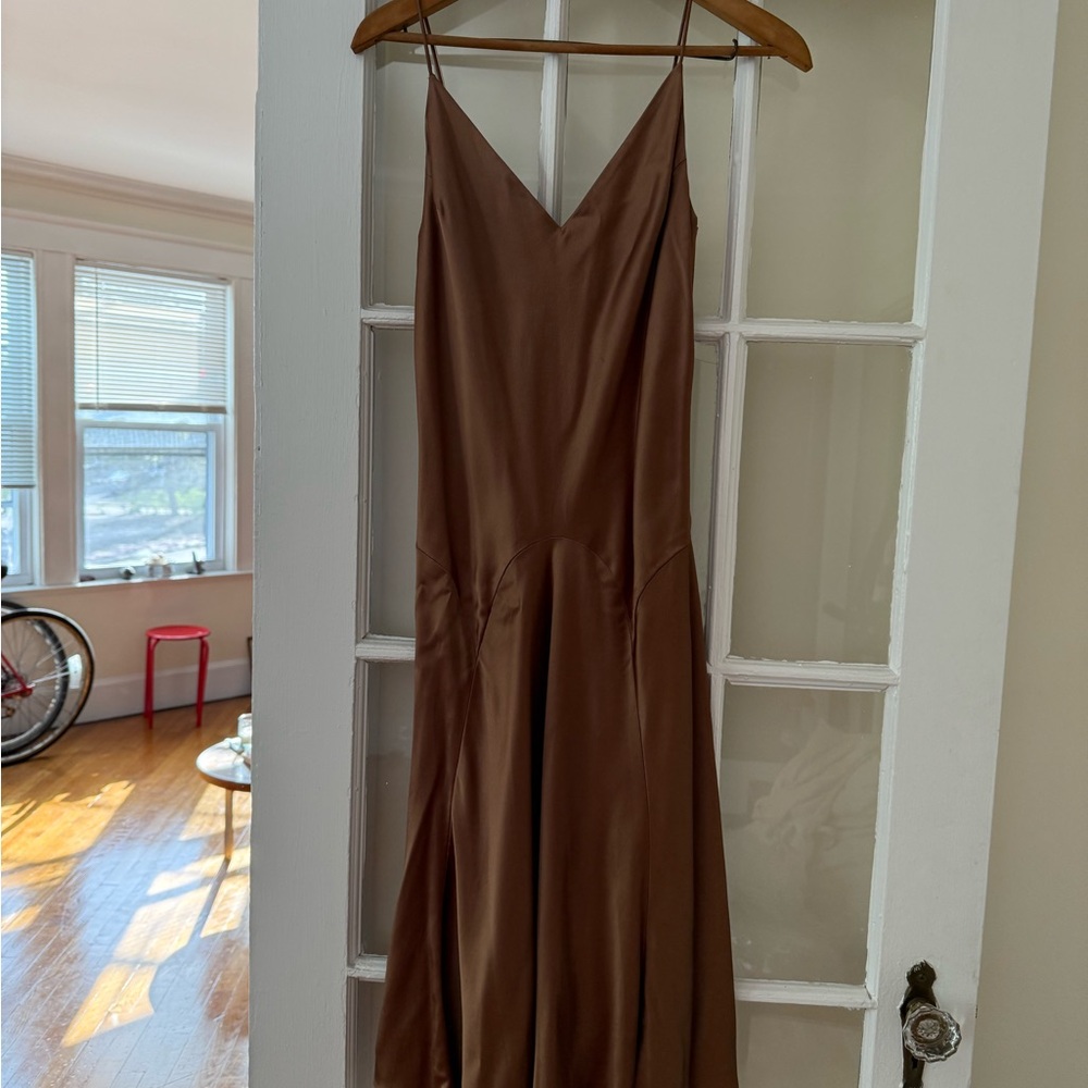 Elegant Brown Slip Dress